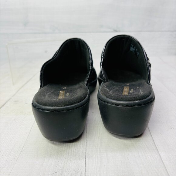 Clarks Womens Delana Amber Clog Black Patent Leather Shoes Slip On Size 8.5 - Picture 8 of 11